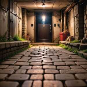 Bezpieczne schody w wejściu podłogowym do piwnicy