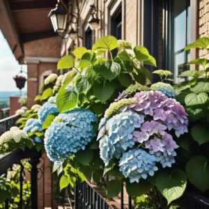 Kwiaty hortensji balkonowej