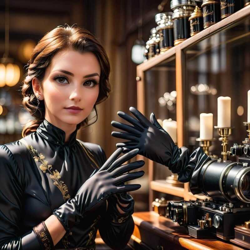 Rękawiczki jedwabne skórzane