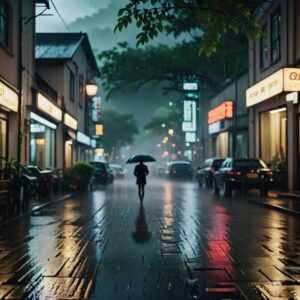 Sennik deszcz w nocy