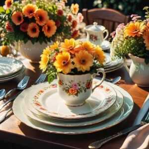 Stół dekorowany kwiatami